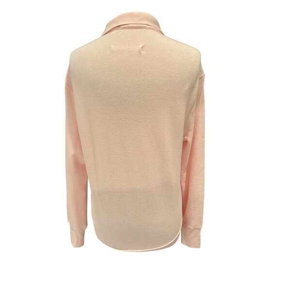 Womens Chrldr Cheerleader Pink Collared Long Sleeve Lightweight Pullover Sweater - Picture 3 of 10